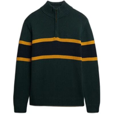 Gestreifter Baumwoll-Pullover für Lastwagenfahrer Superdry Vert M Homme Gestreifter Baumwoll-Pullover für Lastwagenfahrer Superdry Vert M Homme