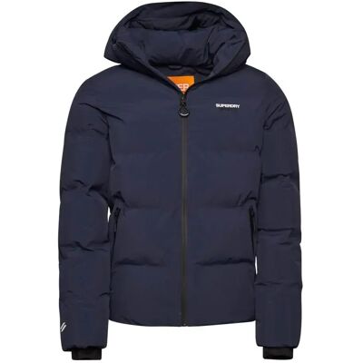 Gerade geschnittene Daunenjacke mit Kapuze Superdry Bleu L Homme Gerade geschnittene Daunenjacke mit Kapuze Superdry Bleu L Homme