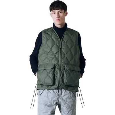 Ärmellose Militär-Daunenjacke mit Schnürung und V-Ausschnitt mit Reißverschluss Taion Vert M Mixte Ärmellose Militär-Daunenjacke mit Schnürung und V-Ausschnitt mit Reißverschluss Taion Vert M Mixte