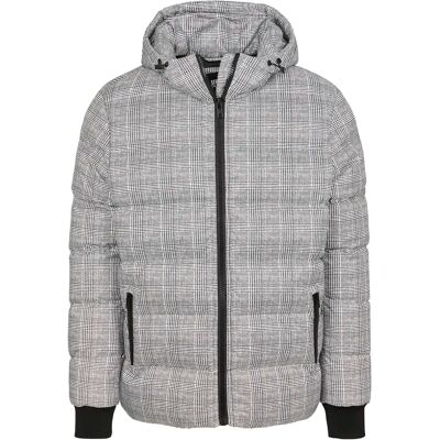 Urban Classics Parka Urban Classic hooded Check Blanc S Homme Urban Classics Parka Urban Classic hooded Check Blanc S Homme