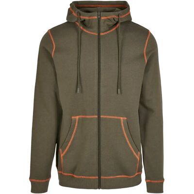 Kapuzenjacke Urban Classics organic contrast flatlock Vert S Mixte Kapuzenjacke Urban Classics organic contrast flatlock Vert S Mixte