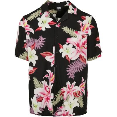 Hemd Urban Classics Viscose AOP Resort Noir L Homme Hemd Urban Classics Viscose AOP Resort Noir L Homme