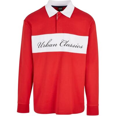 Oversize-Rugby-Poloshirt Urban Classics Rouge L Homme Oversize-Rugby-Poloshirt Urban Classics Rouge L Homme