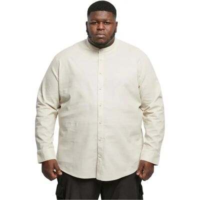 Hemd mit Stehkragen aus Baumwolle Urban Classics Beige L Homme Hemd mit Stehkragen aus Baumwolle Urban Classics Beige L Homme