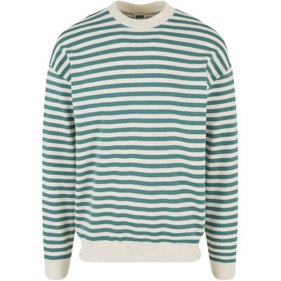 Gestreiftes Sweatshirt mit Rundhalsausschnitt Urban Classics Blanc S Homme Gestreiftes Sweatshirt mit Rundhalsausschnitt Urban Classics Blanc S Homme