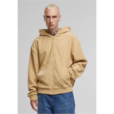 Sweatshirt mit Reißverschluss Urban Classics Jacquard Beige L Homme Sweatshirt mit Reißverschluss Urban Classics Jacquard Beige L Homme