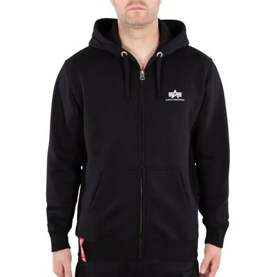 Sweatshirt mit Kapuze Alpha Industries Basic Zip Schwarz 3XL Homme Sweatshirt mit Kapuze Alpha Industries Basic Zip Schwarz 3XL Homme