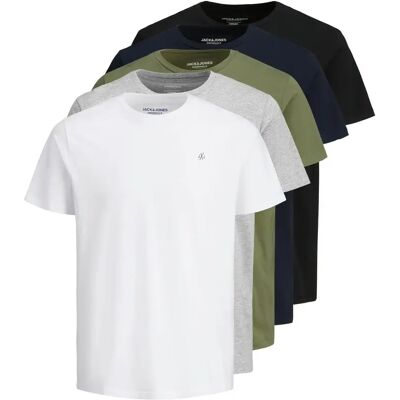 T-Shirt Jack & Jones Crew (x5) Weiß S Homme T-Shirt Jack & Jones Crew (x5) Weiß S Homme