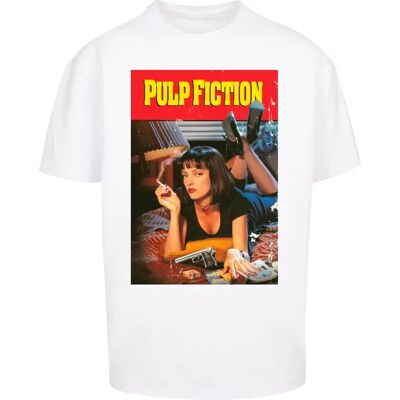 Oversized T-Shirt Merchcode Pulp Fiction Weiß L Homme Oversized T-Shirt Merchcode Pulp Fiction Weiß L Homme