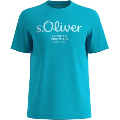 T-Shirt aus Baumwolle mit Logo-Print s.Oliver Turquoise L Homme T-Shirt aus Baumwolle mit Logo-Print s.Oliver Turquoise L Homme