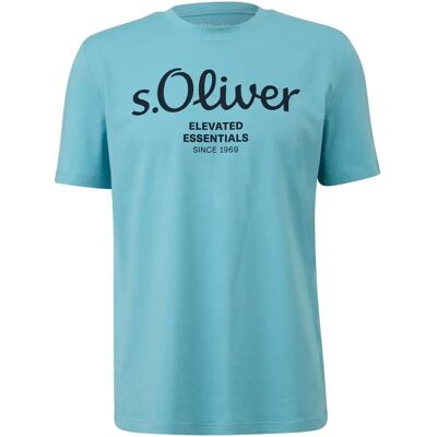 T-Shirt aus Baumwolle mit Logo-Print s.Oliver Turquoise M Homme T-Shirt aus Baumwolle mit Logo-Print s.Oliver Turquoise M Homme