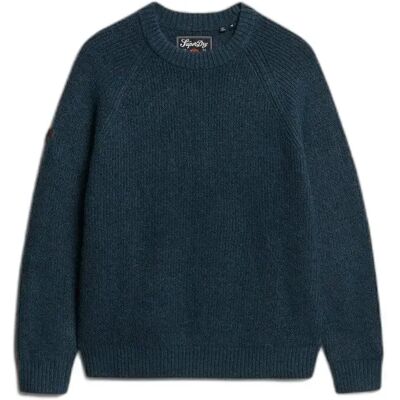Dicker Pullover mit Raglanärmeln Superdry Blau L Homme Dicker Pullover mit Raglanärmeln Superdry Blau L Homme