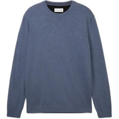 Pull basic aus Baumwolle Tom Tailor Bleu L Homme Pull basic aus Baumwolle Tom Tailor Bleu L Homme