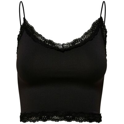 Damen-Crop-Top Only onlvicky lace Schwarz L/XL Femme Damen-Crop-Top Only onlvicky lace Schwarz L/XL Femme