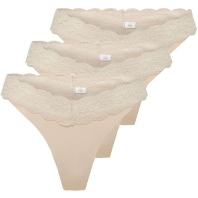 String Damen Only Chloe (x3) Beige XL Femme String Damen Only Chloe (x3) Beige XL Femme