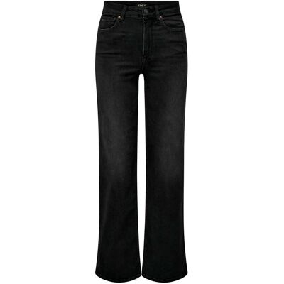 Weite Jeans mit hoher Taille Frau Only Madison Schwarz XSx32 Femme Weite Jeans mit hoher Taille Frau Only Madison Schwarz XSx32 Femme
