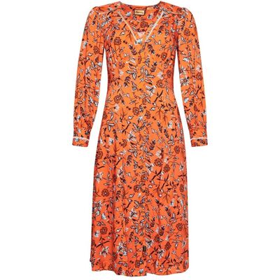 Tageskleid mittellang V-Ausschnitt Frau Superdry Orange XS Femme Tageskleid mittellang V-Ausschnitt Frau Superdry Orange XS Femme