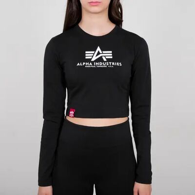 Damen Langarm Crop Top Alpha Industries Basic Noir L Femme Damen Langarm Crop Top Alpha Industries Basic Noir L Femme