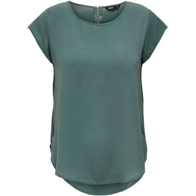 Damen-T-Shirt Only Kurzärmelig Vic solid Vert 40 Femme Damen-T-Shirt Only Kurzärmelig Vic solid Vert 40 Femme