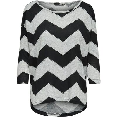 Frauen-T-Shirt Only Elcos manches 4/5 Gris S Femme Frauen-T-Shirt Only Elcos manches 4/5 Gris S Femme