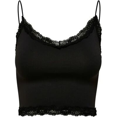 Damen-Crop-Top Only onlvicky lace Noir L/XL Femme Damen-Crop-Top Only onlvicky lace Noir L/XL Femme