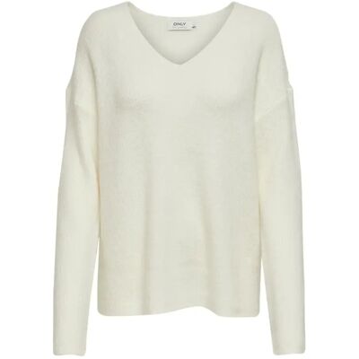 Damen Pullover mit V-Ausschnitt Only Camilla Blanc L Femme Damen Pullover mit V-Ausschnitt Only Camilla Blanc L Femme