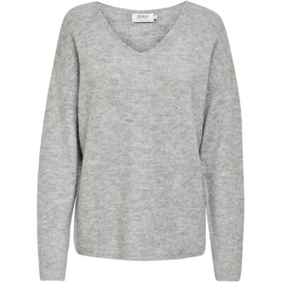 Damen Pullover mit V-Ausschnitt Only Camilla Gris M Femme Damen Pullover mit V-Ausschnitt Only Camilla Gris M Femme