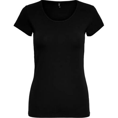 Damen-T-Shirt Only Kurzärmelig Live love life Rundhalsausschnitt Noir L Femme Damen-T-Shirt Only Kurzärmelig Live love life Rundhalsausschnitt Noir L Femme