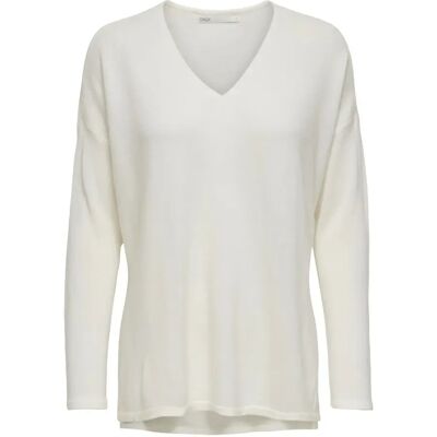 Pullover mit V-Ausschnitt für Damen Only onlamalia Blanc M Femme Pullover mit V-Ausschnitt für Damen Only onlamalia Blanc M Femme