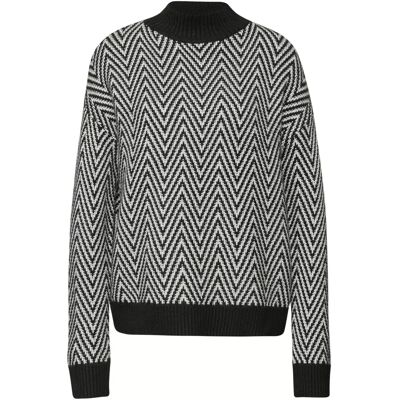 Pullover mit Rollkragen Cecil Jacquard Noir 40 Mixte Pullover mit Rollkragen Cecil Jacquard Noir 40 Mixte