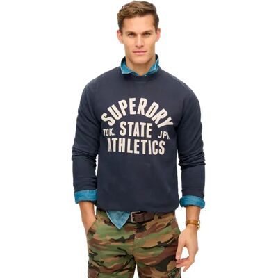 Pullover Superdry Athletic Essentials Bleu S Mixte Pullover Superdry Athletic Essentials Bleu S Mixte