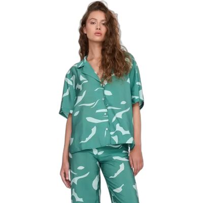 Damen Blumenmuster Hemdbluse 24 Colours Vert 36 Femme Damen Blumenmuster Hemdbluse 24 Colours Vert 36 Femme