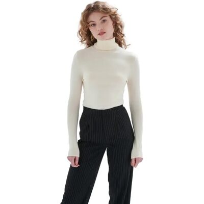 Pullover mit Rollkragen Damen 24 Colours Blanc 42 Femme Pullover mit Rollkragen Damen 24 Colours Blanc 42 Femme