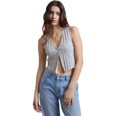 Ärmelloser Cardigan für Frauen 24 Colours Gris 36 Femme Ärmelloser Cardigan für Frauen 24 Colours Gris 36 Femme