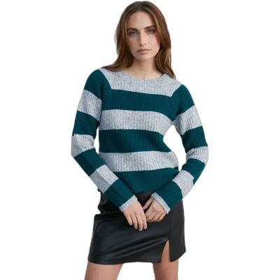 Gestreifter Pullover, Damen 24 Colours Vert 38 Femme Gestreifter Pullover, Damen 24 Colours Vert 38 Femme