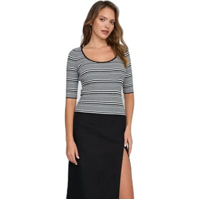 Pullover, gestreift, Damen 24 Colours Noir 36 Femme Pullover, gestreift, Damen 24 Colours Noir 36 Femme