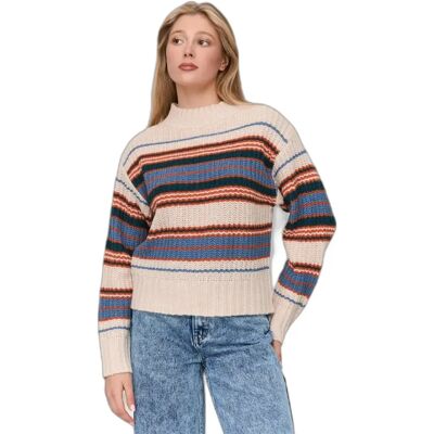 Pull mit bunten Streifen Damen 24 Colours Beige 34 Femme Pull mit bunten Streifen Damen 24 Colours Beige 34 Femme