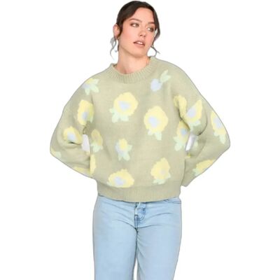 Pull en Strick mit floralem Muster Damen 24 Colours Vert 34 Femme Pull en Strick mit floralem Muster Damen 24 Colours Vert 34 Femme