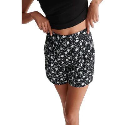Damen Shorts mit Blumenmuster 24 Colours Noir 42 Femme Damen Shorts mit Blumenmuster 24 Colours Noir 42 Femme