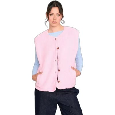 Ärmellose Damenstrickjacke 24 Colours Rose 40 Femme Ärmellose Damenstrickjacke 24 Colours Rose 40 Femme