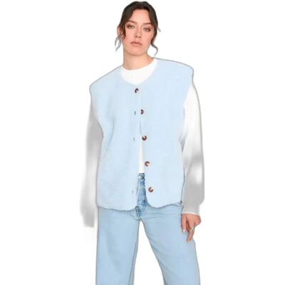 Ärmellose Damenstrickjacke 24 Colours Bleu 34 Femme Ärmellose Damenstrickjacke 24 Colours Bleu 34 Femme