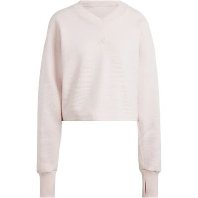 adidas All Szn Rippstrick V-Ausschnitt Sweatshirt - Damen - Pink adidas All Szn Rippstrick V-Ausschnitt Sweatshirt - Damen - Pink
