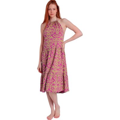 Midikleid mit offenem Rücken Damen Admas Violet L Femme Midikleid mit offenem Rücken Damen Admas Violet L Femme