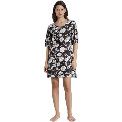 Blumen Strandkleid mit französischen Ärmeln für Frauen Admas Noir M Femme Blumen Strandkleid mit französischen Ärmeln für Frauen Admas Noir M Femme