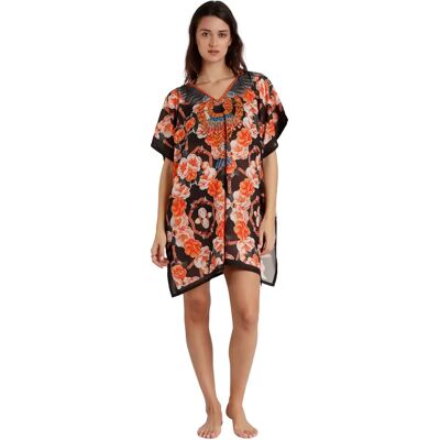 Orangenblumen-Caftan Kleid für Frauen Admas Multicolore M Femme Orangenblumen-Caftan Kleid für Frauen Admas Multicolore M Femme