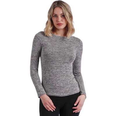 Damen Langarmshirt mit Bootsausschnitt Admas Gris M Femme Damen Langarmshirt mit Bootsausschnitt Admas Gris M Femme