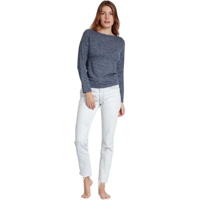 Damen Langarmshirt mit Bootsausschnitt Admas Gris M Femme Damen Langarmshirt mit Bootsausschnitt Admas Gris M Femme
