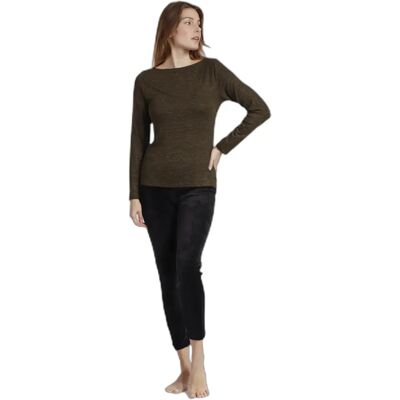 Damen Langarmshirt mit Bootsausschnitt Admas Vert XL Femme Damen Langarmshirt mit Bootsausschnitt Admas Vert XL Femme