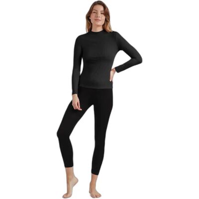Langarmshirt Perkins warm gerippt für Damen Admas Noir L Femme Langarmshirt Perkins warm gerippt für Damen Admas Noir L Femme