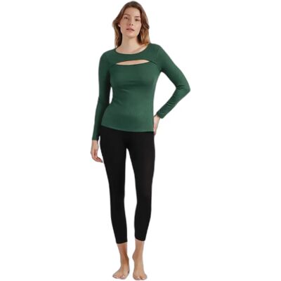Langarm Wärmet-Shirt mit Rippenöffnung für Damen Admas Vert XL Femme Langarm Wärmet-Shirt mit Rippenöffnung für Damen Admas Vert XL Femme